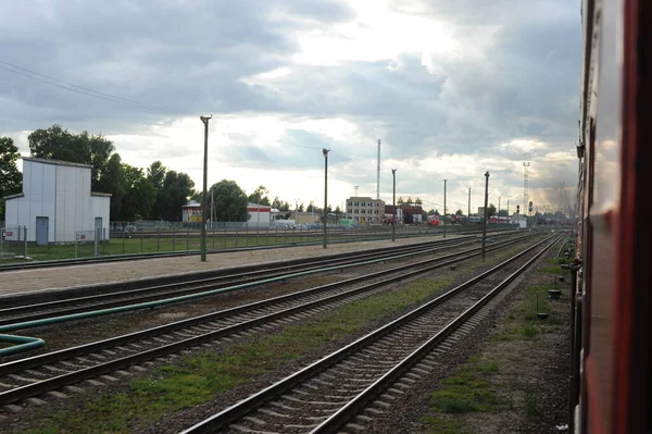 Radviliskis Lituanie Juin 2011 Lituanie Réseau Ferroviaire Voies Ferrées — Photo