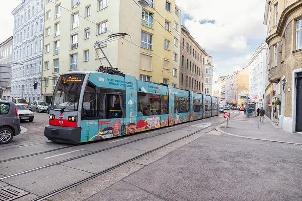Вена Австрия Октября 2016 Общественный Транспорт Вене Австрия Трамвай Поезд — стоковое фото
