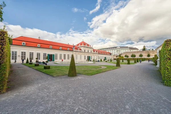 Wien Österreich Oktober 2016 Schloss Und Garten Belvedere Mit Brunnen — Stockfoto