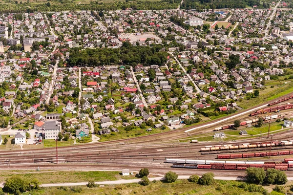 Spoorweg Radviliskis District Siauliai Stadsgezicht Achtergrond Een Van Beroemdste Treinnetwerk — Stockfoto