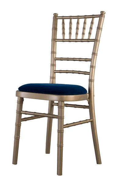 Tahta Sandalye Beyaz Arkaplanda Izole Edildi Biçim Dekorasyonu — Stok fotoğraf
