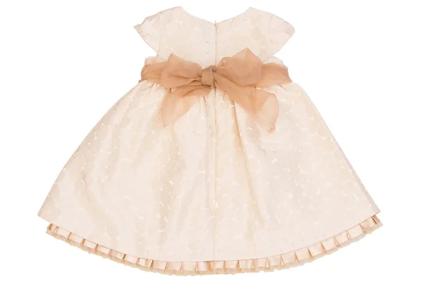 Beautiful Elegant Bright Light Girl Summer Dress Isolated White Background — Stock Photo, Image