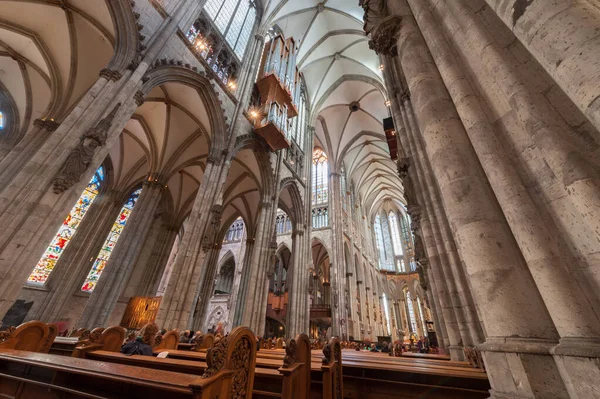 Catedral Colonia Interior Vidrieras Alemania —  Fotos de Stock