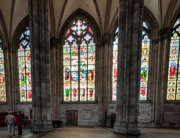Cologne Alemania Septiembre 2015 Colonia Cathedrel Interior Vidrieras —  Fotos de Stock