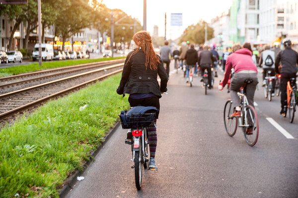 COLOGNE, GERMANY - SEPTEMBER 25, 2015: Cologne Cycling Critical Mass.