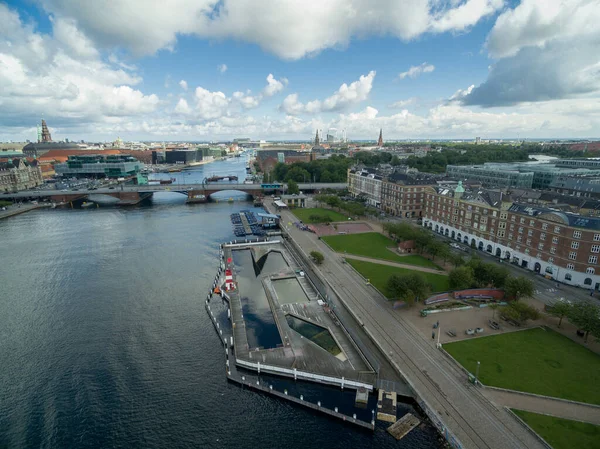 Köpenhamns Stadsbild Danmark Drönare — Stockfoto