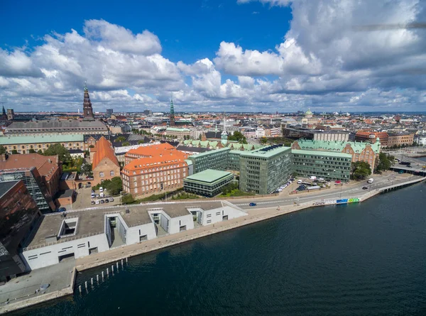Копия Дания Старый Город Копенгагена Заднем Плане — стоковое фото