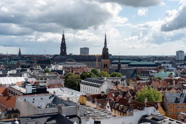 COPENHAGEN, DENMARK - 22 AĞUSTOS 2017: Yuvarlak Kule 'den Görünüm.