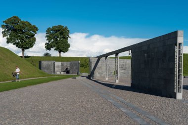 COPENHAGEN, DENMARK - 22 Ağustos 2017: Kopenhag, Danimarka 'daki Kastellet veya Kale. 17. yüzyıldan kalma surları ve müzesi olan bir kale.