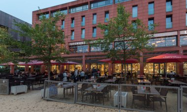 EINDHOVEN, NETHERLAND - 17 Ekim 2017: Eindhoven Şehri Kentteki en ünlü Pizza Restoranı.