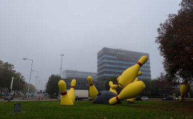 EINDHOVEN, NETHERLAND - 18 Ekim 2017: Eindhoven Cityscape.