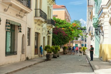 HAVANA, CUBA - 20 EKİM 2017: Havana Eski Şehir Mimarisi