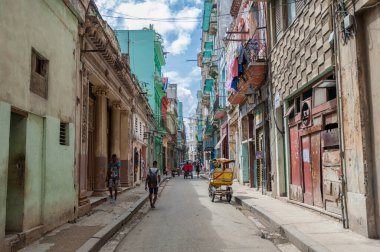 HAVANA, CUBA - 20 EKİM 2017: Havana Eski Şehir Mimarisi