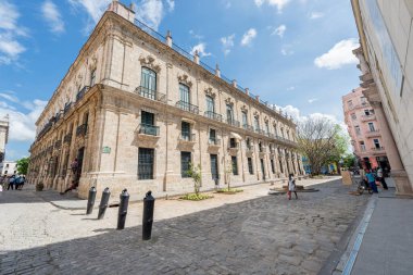 HAVANA, CUBA - 20 Ekim 2017: Havana Eski Şehir Sokak Mimarisi