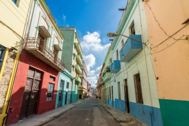 HAVANA, CUBA - 20 Ekim 2017: Havana Eski Şehir Sokak Mimarisi