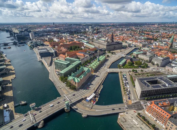 Copenhagen Cityscape Dánia Koppenhágai Óváros Dán Parlament Borsen Tőzsde Christiansborg — Stock Fotó