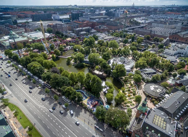 Copenhaga Cityscape Dinamarca Cidade Velha Copenhaga Jardim Tivoli — Fotografia de Stock