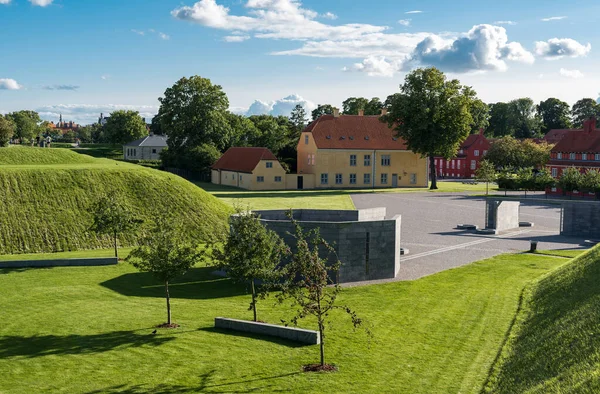 stock image COPENHAGEN, DENMARK - AUGUST 22, 2017: Kastellet or Citadel in Copenhagen, Denmark. Star shaped 17th century fortress with ramparts and a museum