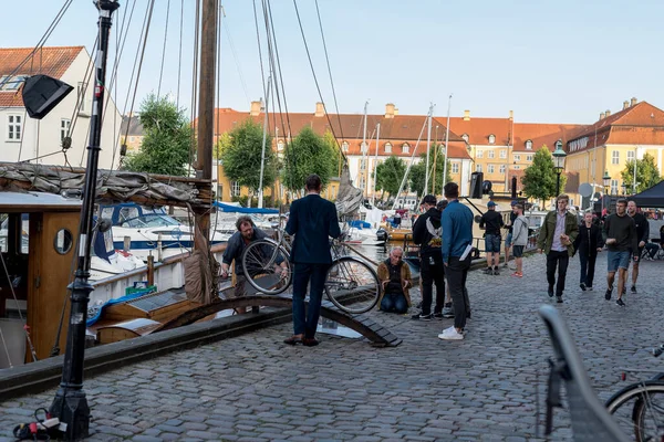Копенгаген Денмарк Августа 2017 Года Копенгагенский Канал Лодками Людьми Коммерческая — стоковое фото