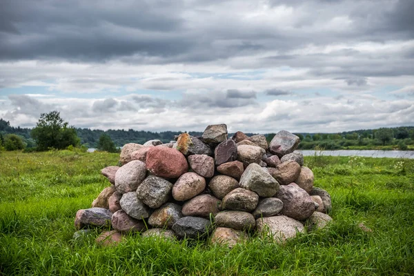 Pagal Altar in Lithuania, Kaunas District, Zapyskis. Cloudy sky in Background.