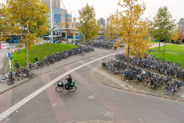 Eindhoven Netherland October 2017 Eindhoven Bus Train Station Bikes Parking — Stock Photo, Image