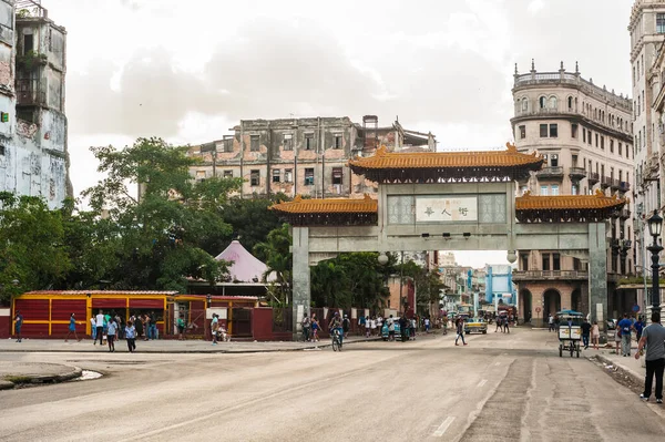 Havana Kuba Oktober 2017 Havannas Altstadt Und Einzigartige Architektur Chinesische — Stockfoto