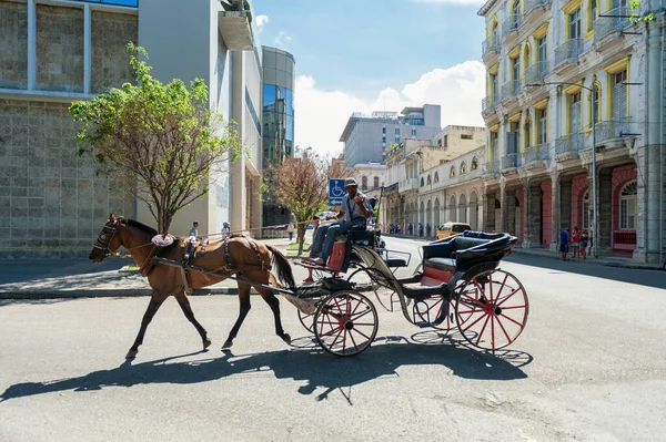 Havana Cuba Oktober 2017 Kleurrijke Havana Oude Stad Architectuur Paardrijden — Stockfoto