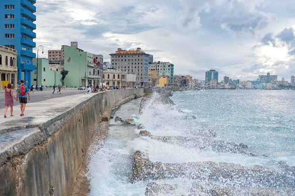 Havana Cuba Ekim 2017 Havana Eski Kent Malecon Bölgesi Arkaplanda — Stok fotoğraf