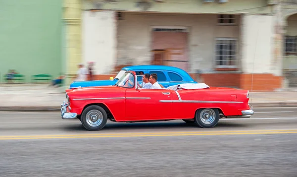 Havana Cuba 2017 Október Havanna Óvárosa Malecon Környéke Régi Taxis — Stock Fotó