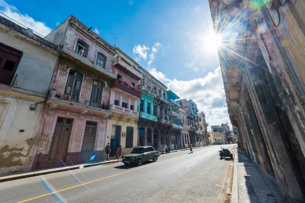 Havana Cuba October 2017 Havana Old Town Street Architecture Sunlight — стокове фото