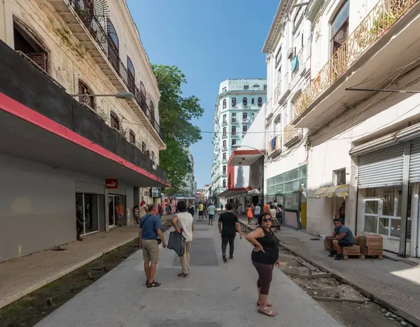 Havana Cuba Října 2017 Havana Staré Město Místní Architekturou Lidmi — Stock fotografie
