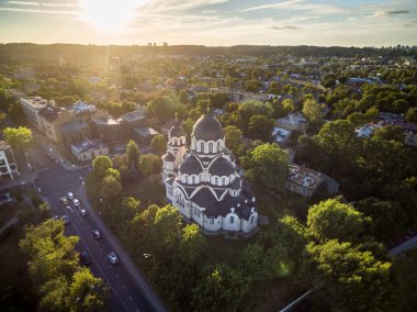 VILNIUS, LITHUANIA - 12 AĞUSTOS 2018: Vilnius, Litvanya 'daki Meryem Ana Kilisesi