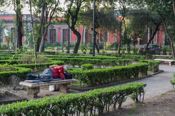 Мехико Октября 2017 Года Утренний Городской Пейзаж Мексики Местным Парком — стоковое фото