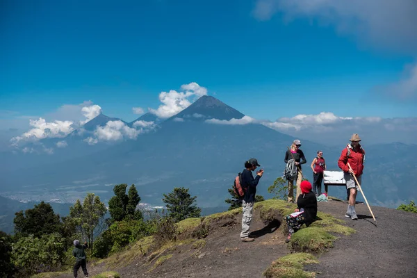Guatemala Noviembre 2017 Turismo Cima Del Mirador Del Volcán Pacaya — Foto de Stock