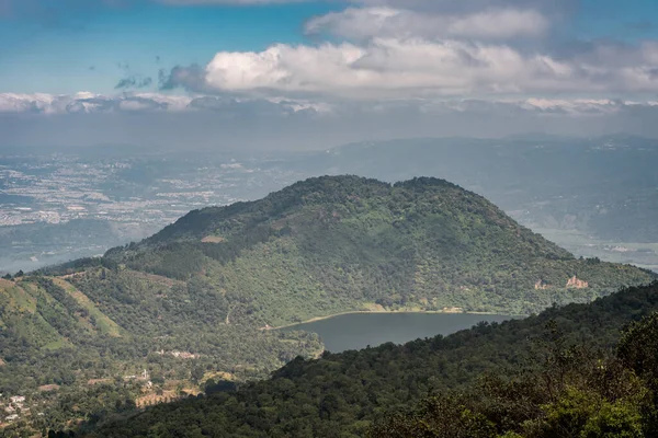 Paisaje Guatemala Vista Desde Cima Del Volcán Pacaya Lago Montaña — Foto de Stock