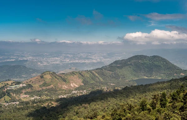 Paisaje Guatemala Vista Desde Cima Del Volcán Pacaya Lago Montaña — Foto de Stock