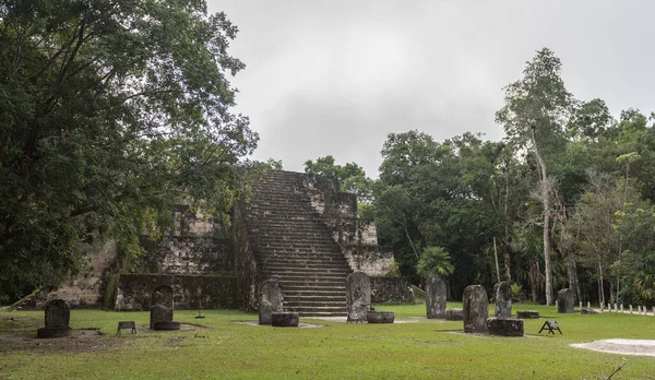 Pyramid Temple Tikal Park Inglés Objeto Turístico Guatemala Con Templos — Foto de Stock