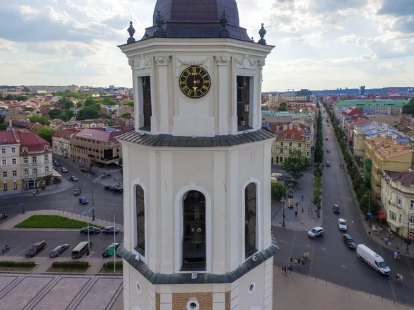 Vilnius Lituania Junio 2016 Plaza Catedral Vilna Campanario Lituania — Foto de Stock