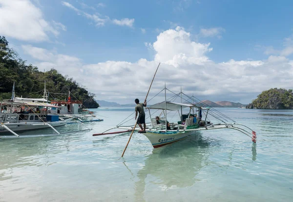 Біч Етваян Короні Палаван Філіппіни Гора Море Задньому Плані Тур — стокове фото