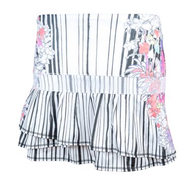 Beyaz arka planda renkli tenis eteği izole edildi. Ön Görünüm.