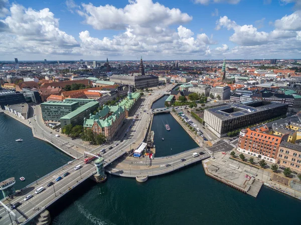 Copenhagen Cityscape Dinamarca Copenhague Ciudad Vieja Parlamento Danés Bolsa Borsen — Foto de Stock