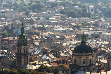Lviv Cityscape. Ukrayna. Lviv Eski Şehir.