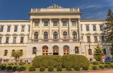 LVIV, UKRAINE - 12 Eylül 2016: Lviv Politeknik Ulusal Üniversitesi ile Lviv Şehri