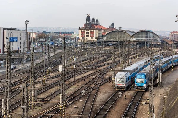 Praga Checa Marzo 2016 Centro Praga Estación Principal Ferrocarriles Praga — Foto de Stock