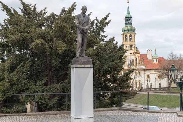 Prague Tchèque Mars 2016 Statue Église Edvard Benes Loreta Prague — Photo