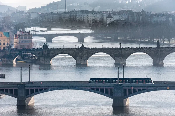Praha Český Březen 2016 Pražský Cityscape Karlův Most Manesuv Most — Stock fotografie