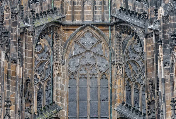 Prague Czech March 2016 Vitus Cathedral Wall Ornament Architecturel Element — Stock Photo, Image