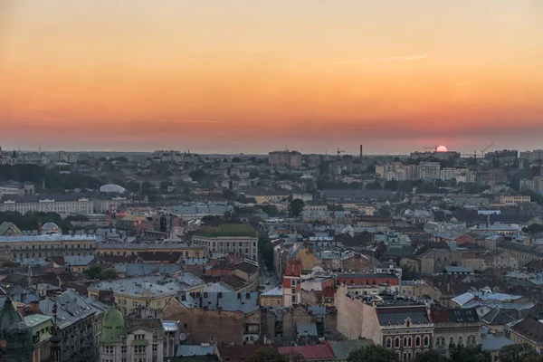 Lviv Ukraine September 2016 Lviv Cityscape Sunset Light Lviv Old — Stock Photo, Image