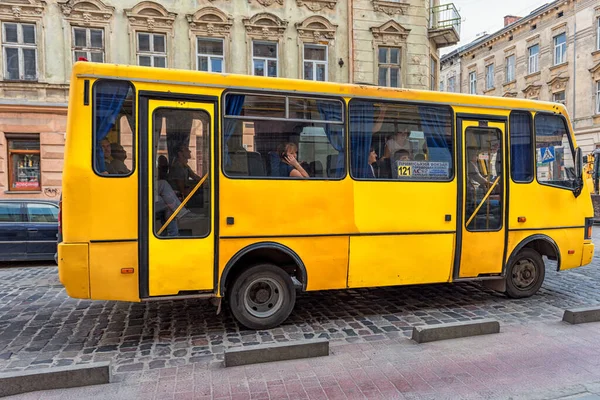 Львов Украина Сентября 2016 Года Львовский Общественный Транспорт Местный Автобус — стоковое фото