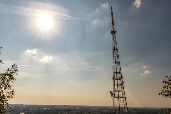 Lviv City Network Tower Sunlight — Stock Photo, Image